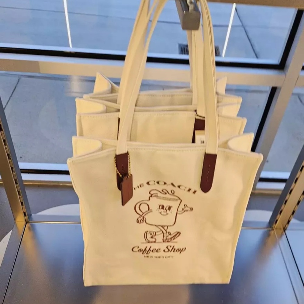 Coach Cafe Lil Miss Jo Coffee Shop Canvas Tote & Dustbag ~ Limited Edition ~ NWT